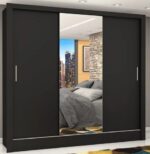Guarda Roupa Casal Dubai com Espelho e 3 Portas de Correr