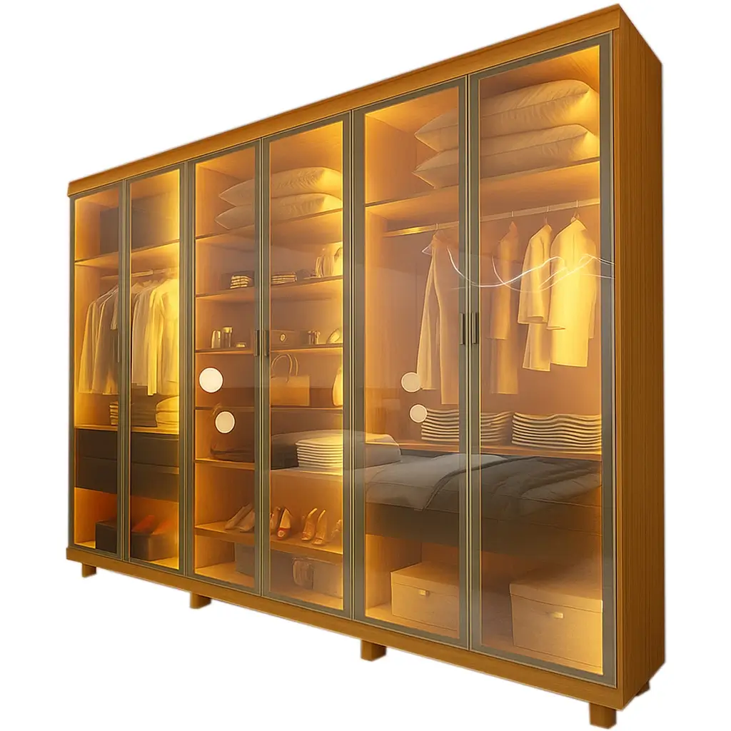 Guarda-Roupa-Innova-Reflecta-Casal-6-Portas-4-Gavetas-com-LED