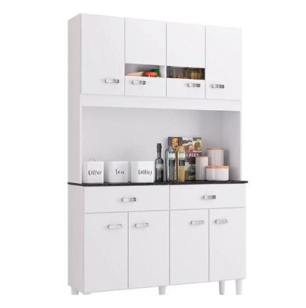 Cozinha Manu 8 Portas 2 Gavetas Compacta Poquema